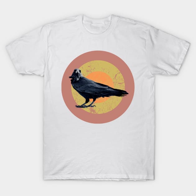 Halftone retro design Raven T-Shirt by DyrkWyst